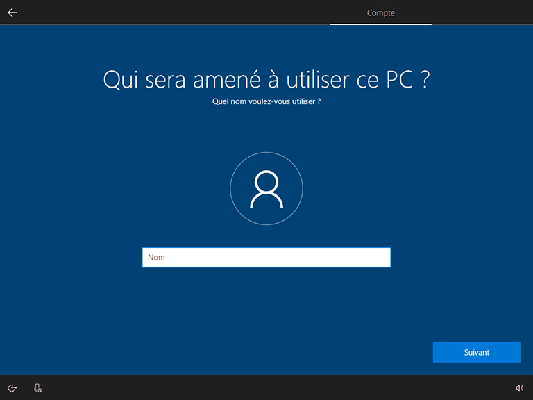Créer un compte local lors de l'installation de Windows 10 édition Familiale